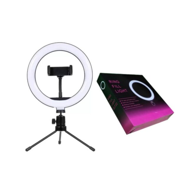 Ring Light 12" com Tripé Regulável para Gravação e Selfie