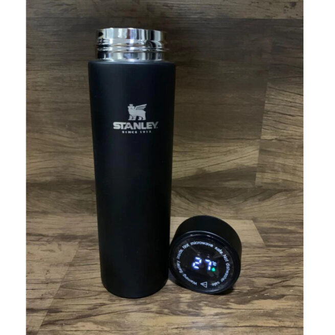 Garrafa Térmica Personalizada 500 ml com LED e Termômetro – Preto – Modernidade e Praticidade