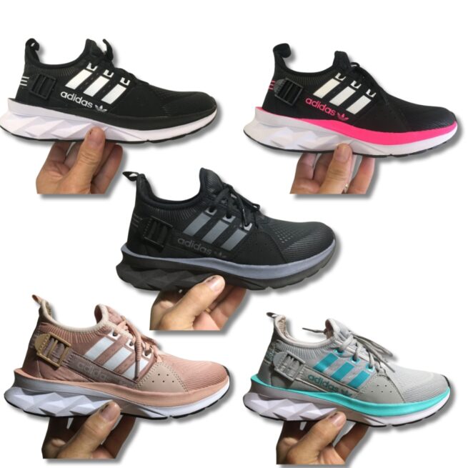 Tênis Adidas Fivela - 1ª Linha Premium Nude