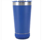 Copo Térmico Bluetooth com Som LED e Tampa com Abridor 420 ml - Azul Royal (Normal)