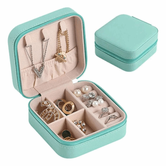Porta-Jóias Caixa Organizadora Portátil - Cores Sortidas