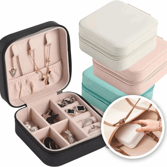 Porta-Jóias Caixa Organizadora Portátil - Cores Sortidas