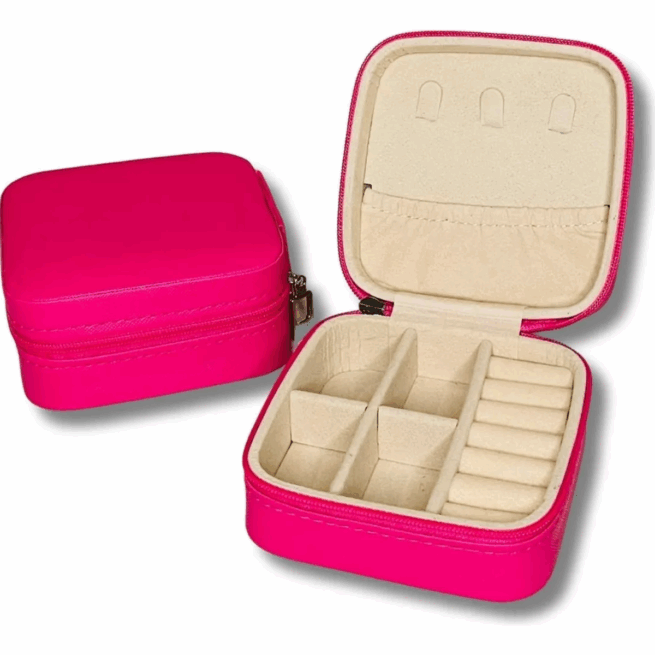 Porta-Jóias Caixa Organizadora Portátil - Cores Sortidas
