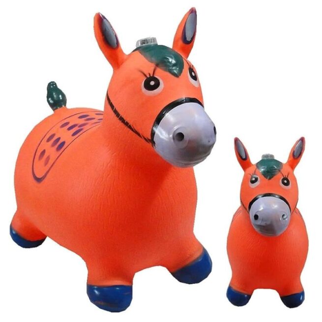Cavalinho Upa Upa Inflável de Borracha - Laranja (Grande)