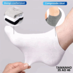 3 Pares de Meias Soquete Curtas de Algodão – Cores Sortidas