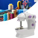 Mini Máquina de Costura Elétrica Portátil MiniSewing Machine SM-202A - Branco