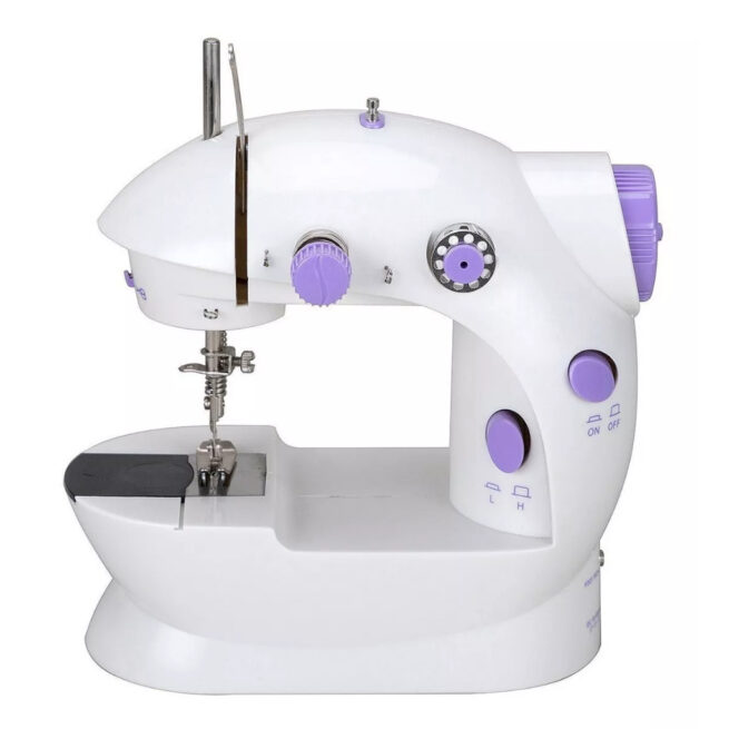 Mini Máquina de Costura Elétrica Portátil MiniSewing Machine SM-202A - Branco
