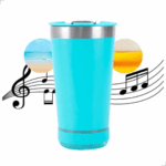 Copo Térmico Bluetooth Normal com Tampa e Abridor (420 ml) – Azul Claro