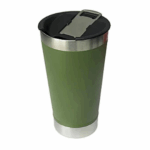 Copo Térmico Inox 473 ml com Tampa e Abridor – Verde Militar Personalizado – Estilo e Praticidade