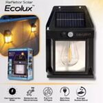 Luminária Refletor Solar LED IP65 à Prova D’Água e Poeira – Sensor de Movimento – Luz Quente