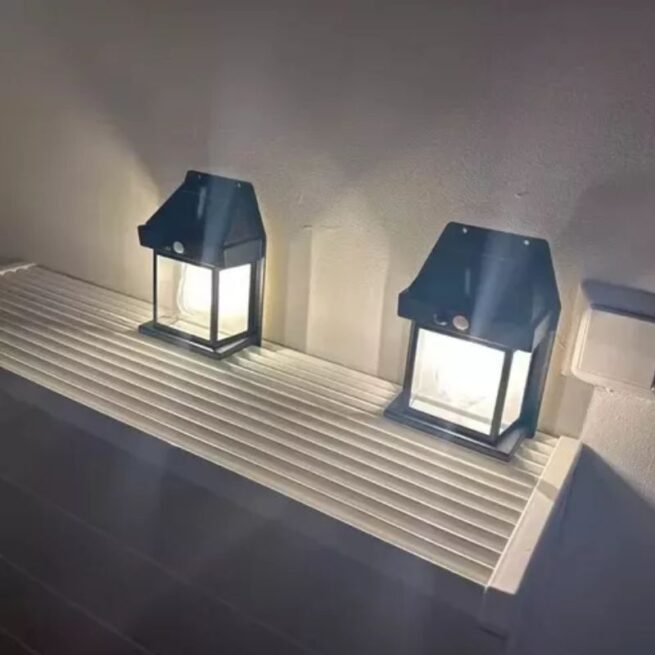 Luminária Refletor Solar LED IP65 à Prova D’Água e Poeira – Sensor de Movimento – Luz Quente