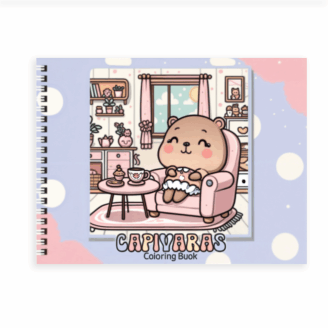 Kit Livro para Colorir CAPIVARA (Roxo) + 36 Canetas