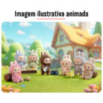 Kit Geração 1 com Caixa e Roupas – Labubu Monstros Mini Pelúcias Colecionáveis + Roupa – Sortidos