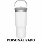 Garrafa Flip Straw Tumbler 900 ml com Alça Superior e Canudo – Pink Personalizado Grande – Modernidade e Praticidade