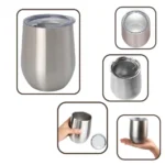 Personalizado - Copo Cuia Térmico Inox 360 ml com Tampa Antivazamento – Cinza