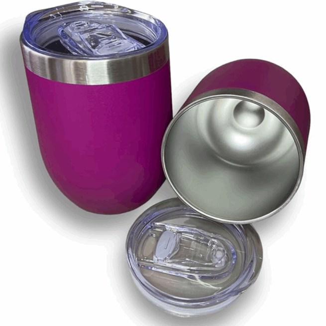 Copo Cuia Térmico Inox 360 ml Personalizado com Tampa Antivazamento – Roxo – Elegância e Praticidade