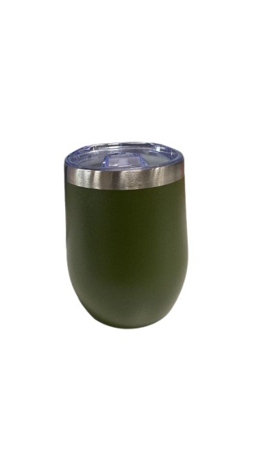 Personalizado - Copo Cuia Térmico Inox 360 ml com Tampa Antivazamento – Verde Militar – Compacto e Prático