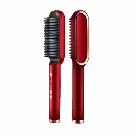 Escova alisadora elétrica bivolt - Vermelho - cabelos lisos com facilidade