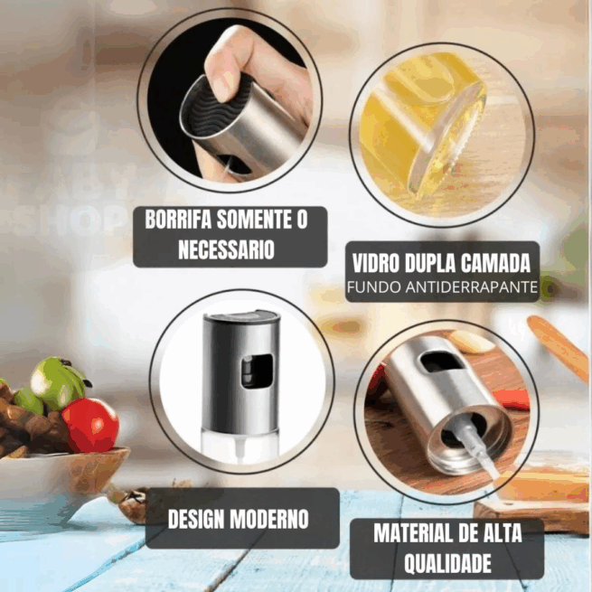 Spray Pulverizador de azeite e vinagre - 100ml - Praticidade e economia no uso