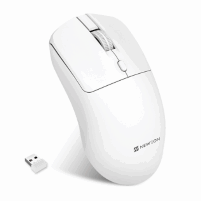 BRANCO NMS-007 - Mouse Sem Fio Compacto e Discreto para Trabalho e Jogos
