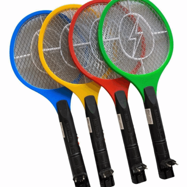 Raquete Elétrica Mata Mosquito e Insetos Recarregável - Proteção Eficiente Contra Dengue (Cores Sortidas)