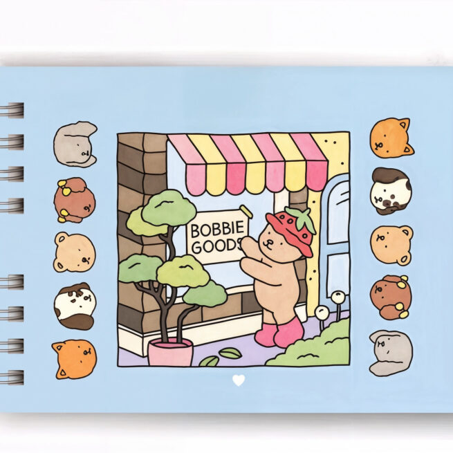 Kit Livro Colorir Bobbie Goods Azul com 36 Canetas Coloridas - Diversão e Criatividade Garantidas