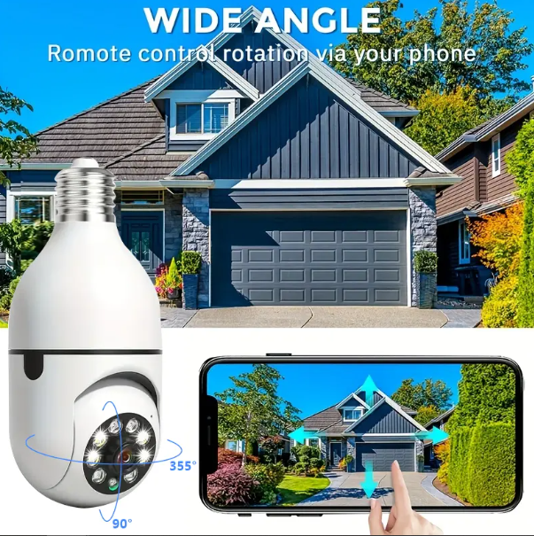 Câmera Lâmpada de Segurança Wi-fi IP 360° - Monitoramento Total Sem Fio