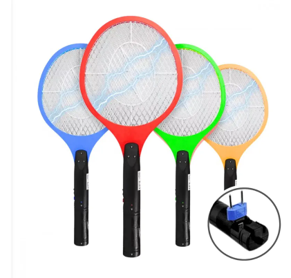 Raquete Elétrica Mata Mosquito e Insetos Recarregável - Proteção Eficiente Contra Dengue (Cores Sortidas)