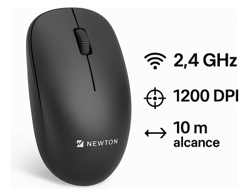PRETO NMS-007 - Mouse Sem Fio Simples, Compacto e Preciso