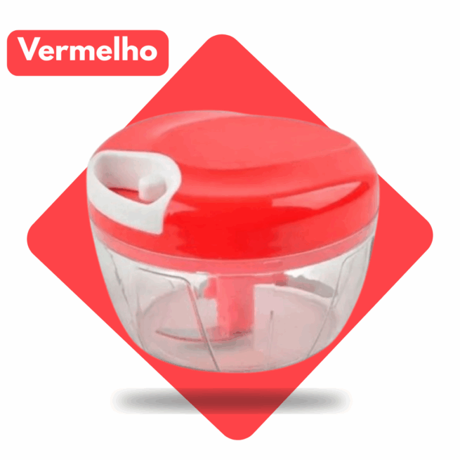 Mini triturador processador manual - 500ml - 3 lâminas - cores sortidas