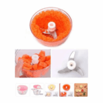 Mini triturador processador manual - 500ml - 3 lâminas - cores sortidas