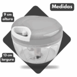 Mini triturador processador manual - 500ml - 3 lâminas - cores sortidas