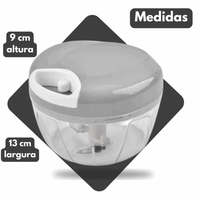 Mini triturador processador manual - 500ml - 3 lâminas - cores sortidas