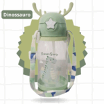Garrafa Infantil Portátil com Desenho e Alça – Tema Leão ou Dinossauro – Masculino