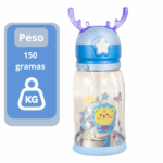 Garrafa Infantil Portátil com Desenho e Alça – Tema Leão ou Dinossauro – Masculino