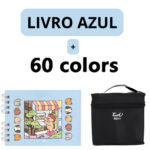 Kit Livro para Colorir Bobbie Goods Azul com 60 Canetas – Estímulo à Imaginação