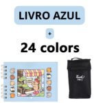 Kit Livro Colorir Bobbie Goods Azul com 24 Canetas - Inspire a Imaginação das Crianças