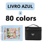 Kit Livro para Colorir Bobbie Goods Azul com 80 Canetas – Diversão para Todas as Idades