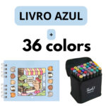 Kit Livro Colorir Bobbie Goods Azul com 36 Canetas Coloridas - Diversão e Criatividade Garantidas