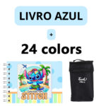 Kit Livro para Colorir Lilo Stitch Azul com 24 Canetas – Estímulo à Imaginação