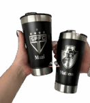 Personalizado - Copo Térmico Inox 473 ml com Tampa e Abridor - Preto Sofisticado