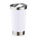 Copo térmico inox com tampa e abridor - 473 ml - personalizado - branco clássico