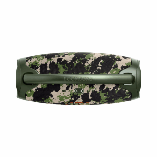 Caixa de Som Bluetooth Boombox 3 Verde Camuflado Bivolt – Som Robusto e Estilo