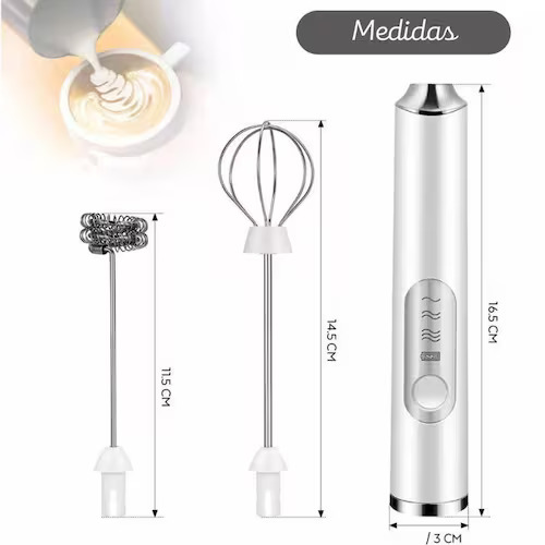 BRANCA - Mini Batedor Mixer Elétrico Portátil Premium Bivolt - Alta Performance e Design Moderno