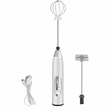 BRANCA - Mini Batedor Mixer Elétrico Portátil Premium Bivolt - Alta Performance e Design Moderno