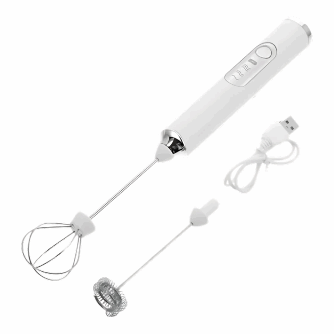 BRANCA - Mini Batedor Mixer Elétrico Portátil Premium Bivolt - Alta Performance e Design Moderno