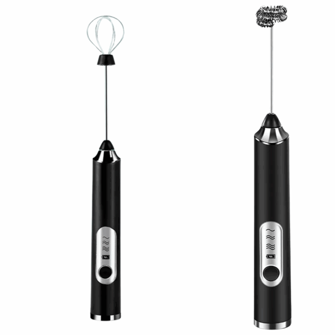 PRETA - Mini Batedor Mixer Elétrico Portátil Premium Bivolt - Potência e Praticidade na Sua Cozinha