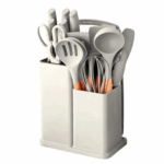 Conjunto de utensílios de cozinha - 19 peças - bege - completo e funcional