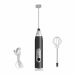 PRETA - Mini Batedor Mixer Elétrico Portátil Premium Bivolt - Potência e Praticidade na Sua Cozinha