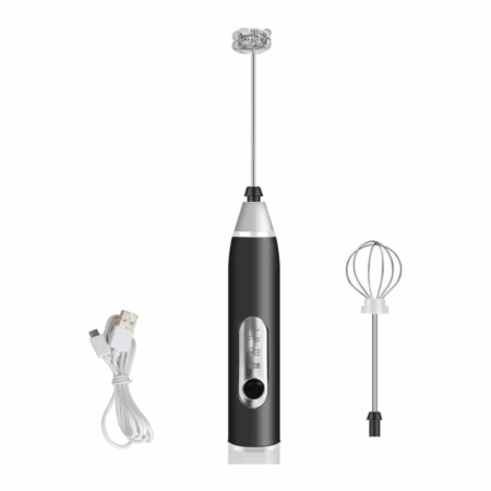 PRETA - Mini Batedor Mixer Elétrico Portátil Premium Bivolt - Potência e Praticidade na Sua Cozinha